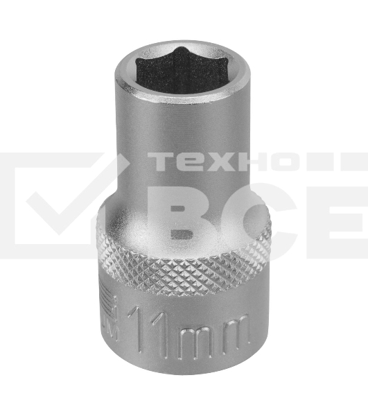 Головка торцевая Stels 11 мм, 6-гранная, CrV, под квадрат 1/2'