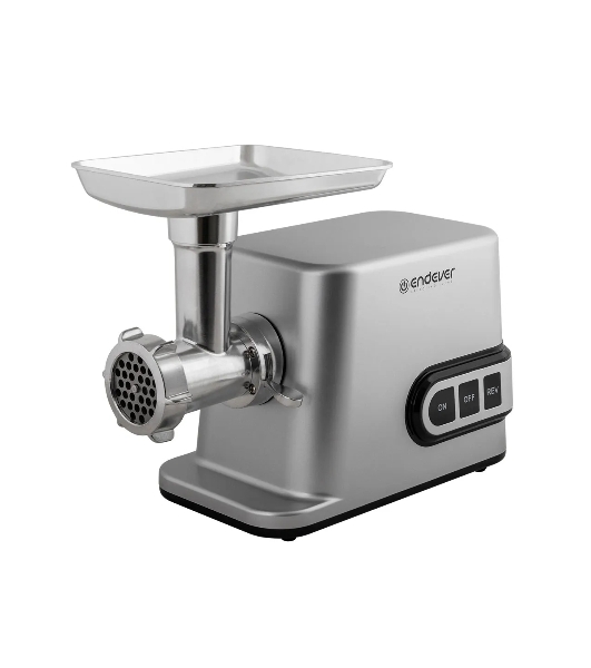 Мясорубка электрическая Endever Sigma-112 серебристый, 4500 Вт, 3 кг/мин, реверс, защита от перегрузки, металлический лоток, насадки - 5