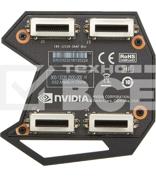 Мост SLI для организации совместной работы двух видеокарт GEFORCE GTX SLI HB BRIDGE, 2-SLOT (900-12230-2500-000) RTL {40}