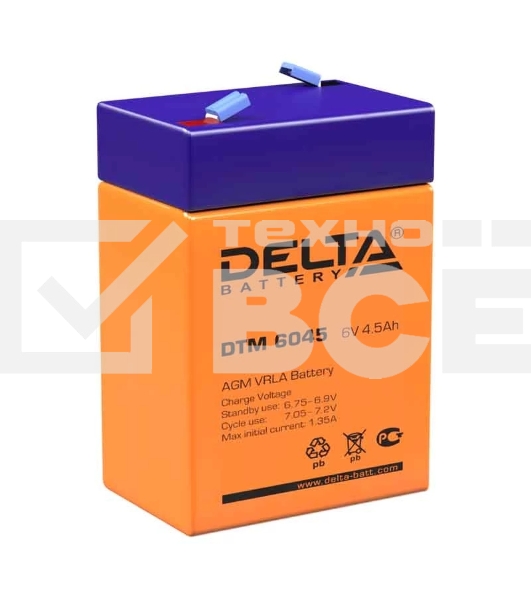Батарея Delta DTM 6045 (6V 4.5Ah)