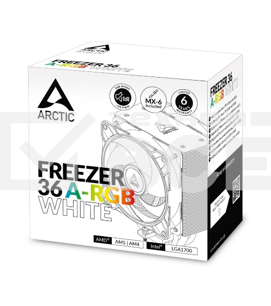 Вентилятор для процессора Arctic Cooling Freezer 36 A-RGb белый - Retail (Intel: LGA 1851, LGA 1700 AMD: AM5, AM4) (ACFRE00125A)