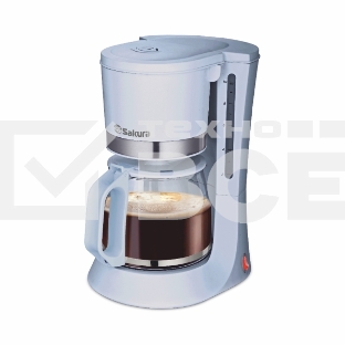Кофеварка капельная Sakura SA-6117BL голубой, исп. кофе - молотый, 1.2 л, 700 Вт.