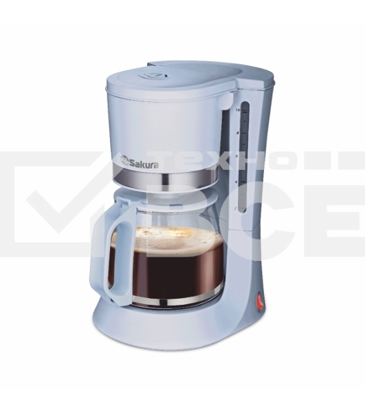 Кофеварка капельная Sakura SA-6117BL голубой, исп. кофе - молотый, 1.2 л, 700 Вт.