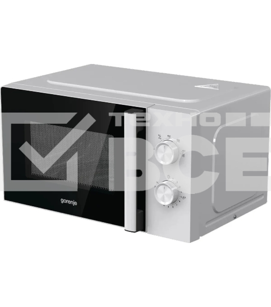 Микроволновая печь Gorenje MO20E1WH белый, 20 л, 800 Вт, переключатели - поворотный механизм