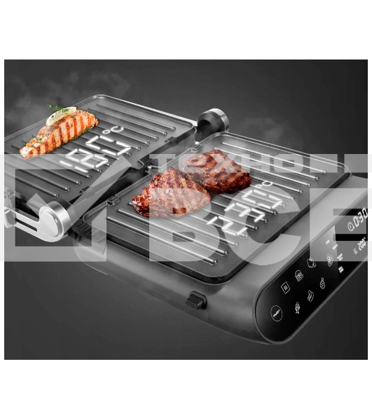 Гриль Redmond SteakMaster GM-303 cерый, 2200 Вт, дисплей, таймер, антипригарное покрытие