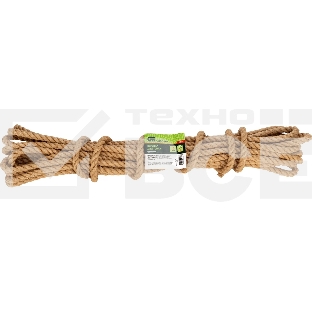 Веревка джутовая СИБРТЕХ 94013 L 10 м, D 8 мм, крученая