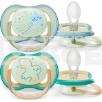 Пустышка Philips Avent ultra air, ночная, звезда/сова, 0-6 мес., 2 шт., фото 1