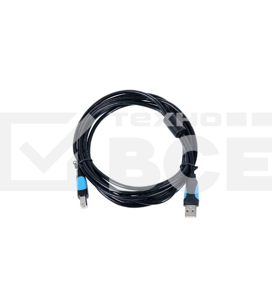 Кабель Vention USB 2.0 AM/BM - 3м. черный VAS-A16-B300