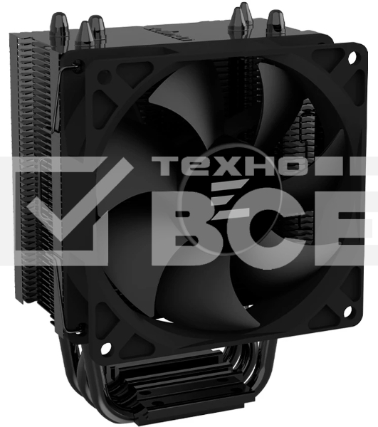 Кулер ZALMAN CNPS4X BLACK V2, 92мм FAN, 3 HEAT PIPES, 4-PIN PWM, 800-2000 RPM, 29DBA, HYDRO BEARING, LGA1851/1700, AM5/AM4, screw type installation