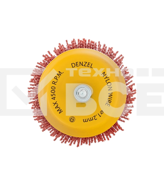 Щетка для дрели Denzel 75 мм, чашка, со шпилькой, нейлоновая щетина