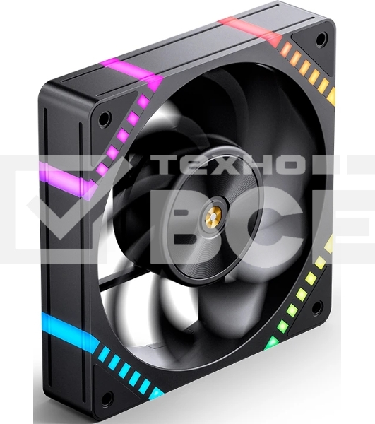 Вентилятор для корпуса JONSBO HF2-120BR Reverse (120x120x25мм, 4-pin PWM, ARGb, 63.3CFM, 29.5dBA, 2200RPM, черный)