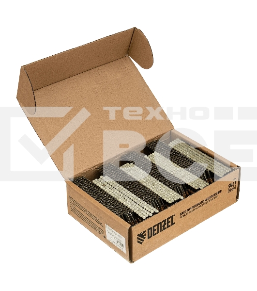 Гвозди Denzel для пнев. нейлера (крашен.), длина - 90 мм, диам. - 3,05 мм, 2000 шт.