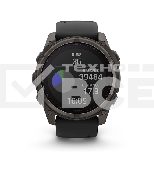 Смарт-часы Garmin Fenix 8 Solar Sapphire титановый угольно-серый DLC, черный 51мм