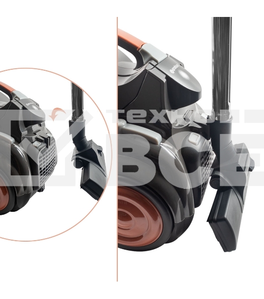 Пылесос циклонного типа Endever SkyClean VC-650, оранжевый/серый, мощность 2400 Вт