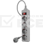 Сетевой фильтр Buro 400SL-3-G 3 м, 4 розетки, серый (пакет ПЭ), фото2