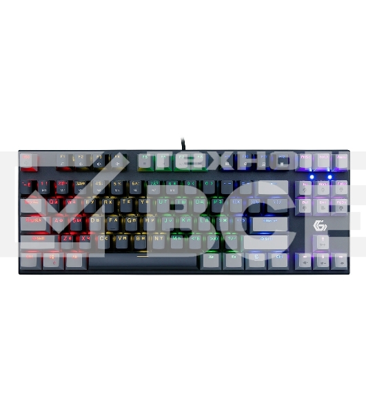 Проводная механическая клавиатура Gembird KB-G600-1, 87кл, Rainbow, коричн.свитчи, 1.8м, черная
