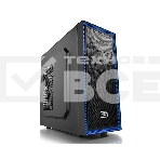 Компьютерный корпус Deepcool TESSERACT BF (DP-CCATX-TSRBFBK), без БП, черно-синий, ATX, видеокарта до 310мм, высота кулера для процессора до 165мм, 7 слотов расширения, 2 отсека 5.25