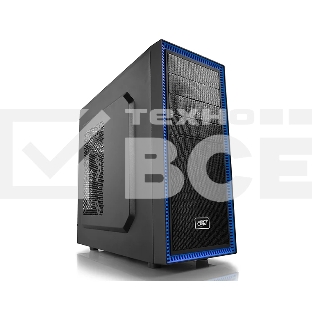 Компьютерный корпус Deepcool TESSERACT BF (DP-CCATX-TSRBFBK), без БП, черно-синий, ATX, видеокарта до 310мм, высота кулера для процессора до 165мм, 7 слотов расширения, 2 отсека 5.25