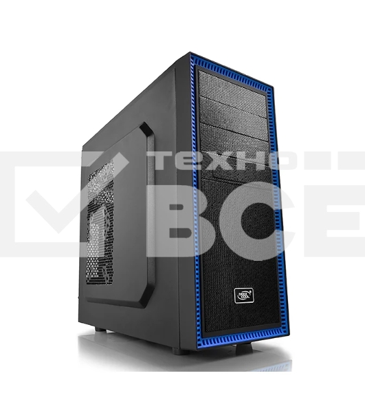 Компьютерный корпус Deepcool TESSERACT BF (DP-CCATX-TSRBFBK), без БП, черно-синий, ATX, видеокарта до 310мм, высота кулера для процессора до 165мм, 7 слотов расширения, 2 отсека 5.25