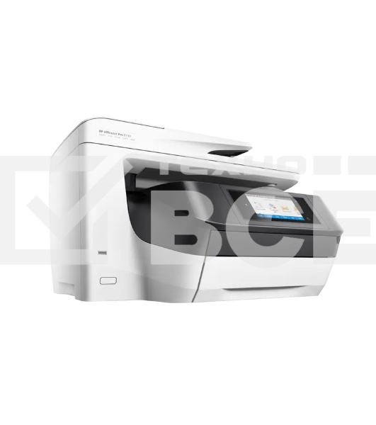 МФУ струйный HP OfficeJet Pro 8730 e-AiO (D9L20A), A4, цветной, печ. до 24 стр/мин. (ч/б) до 20 стр/мин. (цвет), скан. до 19 стр/мин. (ч/б) 8 стр/мин. (цет), 1200 x 1200 dpi (ч/б печать, скан.) 600 x 2400 dpi (печать цвет), USB, RJ-45, Wi-Fi, Air Print