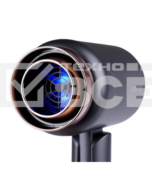Фен Centek CT-2202 (серый) 1600Вт, 3 скорости, турмалиновая ионизация, антистатический эффект