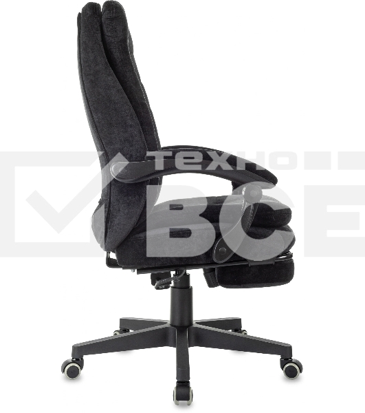 Кресло руководителя Бюрократ T-9950MSG-F Fabric черный Light-20, крестов. пластик, подст. для ног