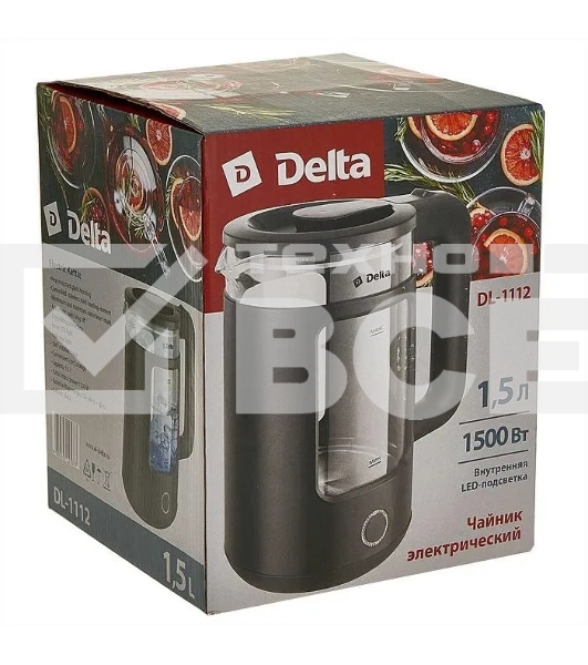 Чайник электрический Delta DL-1112 черный