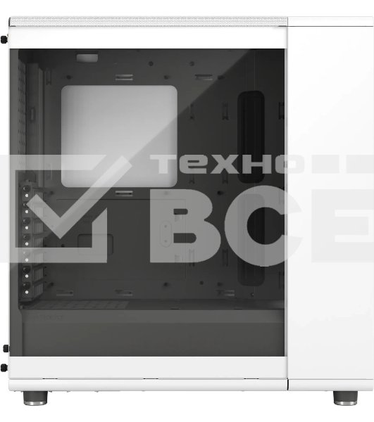 Компьютерный корпус без блока питания Case Fractal Design North TG Clear Tint, Midi-Tower, 2x140мм, 2xUSB-A 3.2 + 1xUSB 3.2 Type-C ATX, mATX, mITX Wood panel, Chalk белый