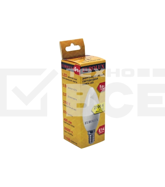 Лампа светодиодная EUROLUX LL-E-C37-5W-230-2