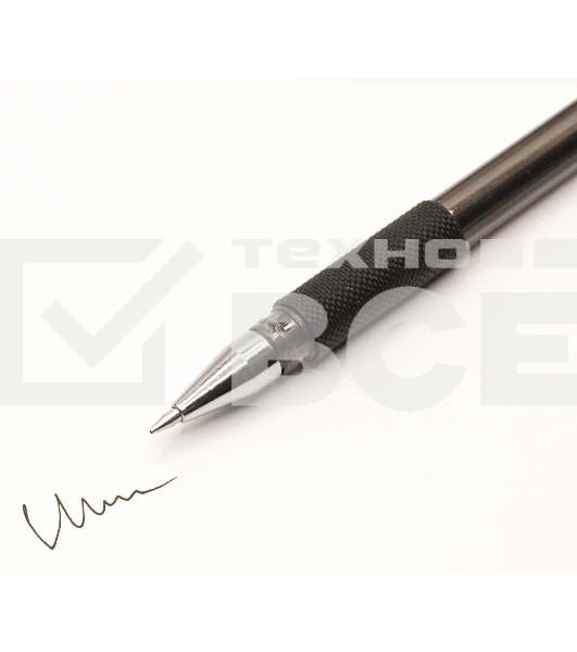 Ручка гелевая Silwerhof ADVANCE 026158-02 d=0.5мм, черные чернила, коробка картонная, сменный стержень, линия 0.3мм, резиновая манжета