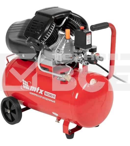 Компрессор воздушный MTX КК-2200/50, 2,2 кВт, 350 л/мин, 50 л, прямой привод, масляный