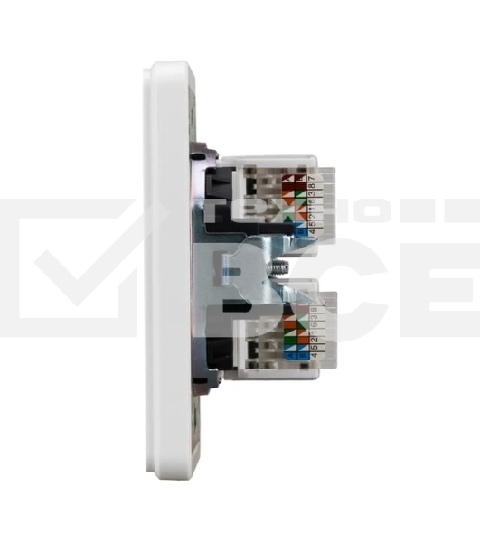 Розетка Kranz ROUND компьютерная двойная RJ45+RJ45 кат6 с/у перламутр