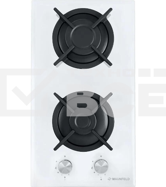 Газовая варочная панель Maunfeld EGHG.32.1CW/G, 2 конфорки, закаленное стекло, белый