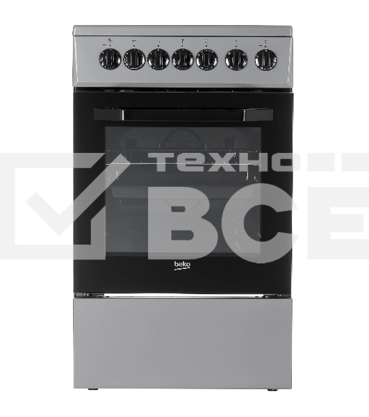 Плита электрическая Beko FFSE57114GS серебристый, конфорок 4 шт, духовка 55 л, 50 см x 85 см x 60 см