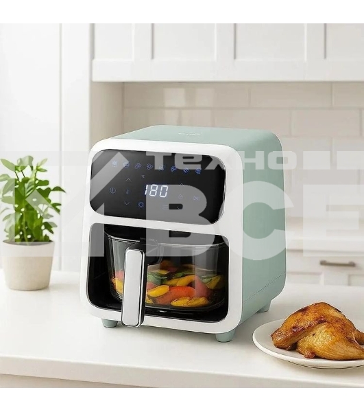 Аэрогриль Kitfort КТ-8147 светло-зеленый, 1800 Вт, 4 л, сенсор, 8 программ