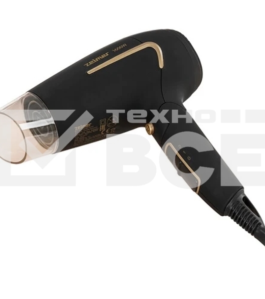 Фен Zelmer TRAVEL ZHD8321 черный/золотистый, 1600 Вт, компактный