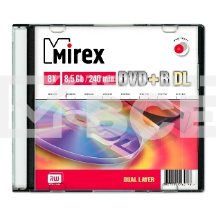 Диск DVD+R Mirex 8.5 Gb, 8x, Slim Case (1), Dual Layer (1/50)