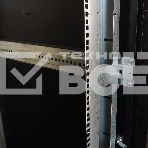 Шкаф серверный напольный 48U (600 1000) дверь перфорированная, задние двойные перфорированные, черный, фото4