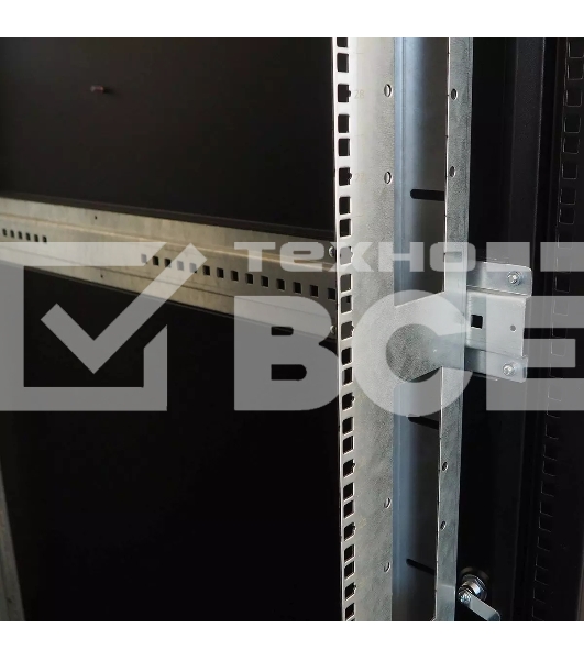 Шкаф серверный напольный 48U (600 1000) дверь перфорированная, задние двойные перфорированные, черный