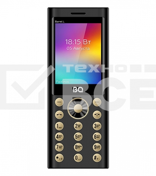 Мобильный телефон BQ 2458 Barrel L черный/золотистый