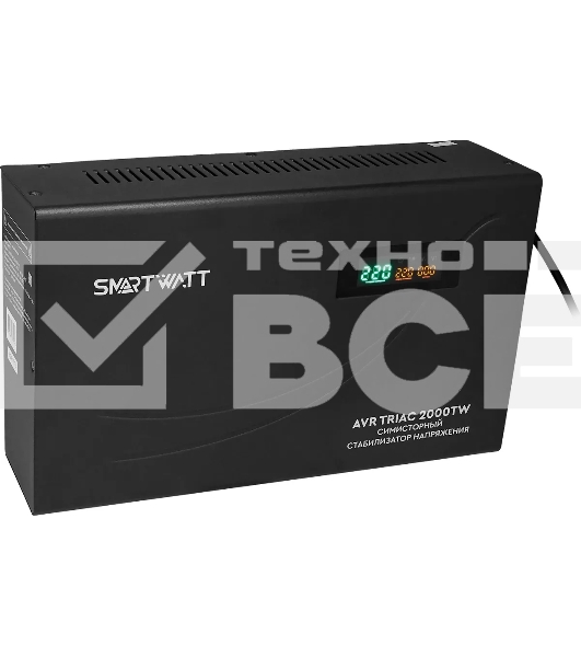 Стабилизатор напряжения Smartwatt AVR Triac 2000TW 2000ВА черный