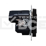 Розетка 1-местная IEK BRITE РЮш10-2-БрЧ (BR-R14-16-U21-D31-K02) с заземлением, с защитными шторками, 16А, с USB A+A 5В 3,1А, черный, фото3