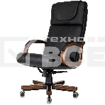Кресло руководителя Бюрократ T-9933Walnut черный, эко.кожа, крестов. металл/дерево, фото11