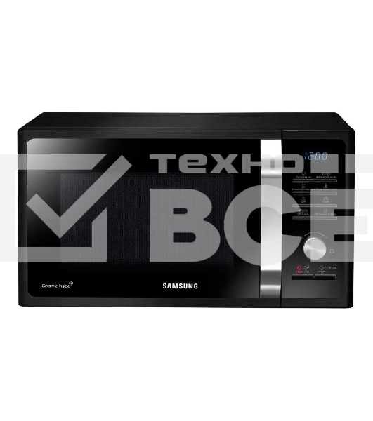 Микроволновая печь Samsung MG23K3515AK/BW черный, 23 л, 800 Вт, переключатели - поворотный механизм/кнопки