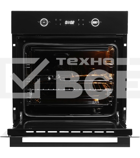 Духовой шкаф Электрический Hyundai HEO 6752 BG черное стекло