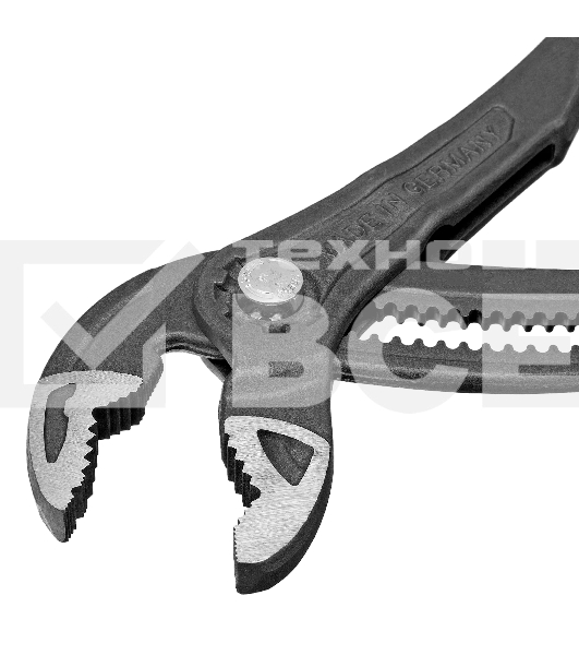 Клещи переставные Denzel кнопочный механизм, обливные рукоятки, 300 мм