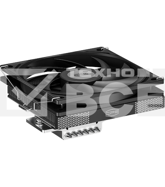 Кулер для процессора PCCooler RC600-67 (125W, 4-pin PWM, 67.5mm, Al, 4x6mm, 1x120мм, 62.5CFM, 32.5dBA, 2300RPM, S: 1851/1700/1200/115X, AM5/AM4, черный)
