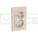 Розетка 2-м AtlasDesign с заземл. 16А в сборе беж. SchE ATN000224, фото4