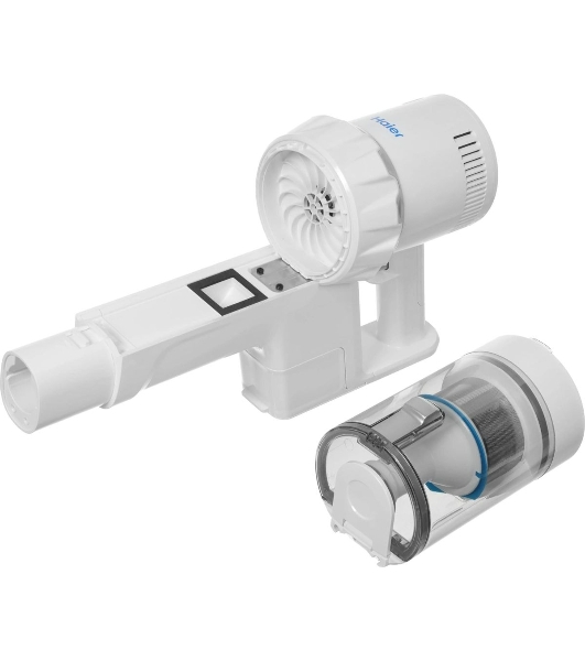 Пылесос вертикальный Haier HVC250 белый, питание от аккумулятора, 250 Вт, уборка сухая, пылесборник 0,5 л