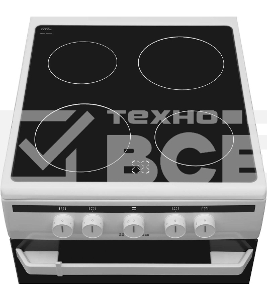 Плита электрическая Hansa FCCW54002 белый, конфорок 4 шт, духовка 68 л, 50 см x 85 см x 60 см